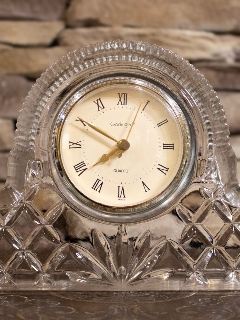 Godinger Crystal Mantel Clock Quartz Desk Shelf Decor Vintage Style - Picture 8 of 16